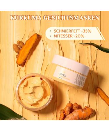 Face Mask - Turmeric Vitamin C Mask - Clay Mask Face for Cleanses Acne and Dark Spots Pores Reducing Face Masks Beauty 120 g - Buy Online on GoSupps.com