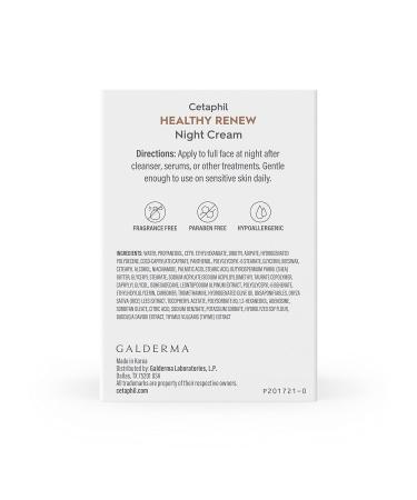 Cetaphil Healthy Renew Skin Tightening Night Cream 1.7 Oz Wrinkle Repair Cream for Face with Peptides Retinol Alternative Cream For Sensitive Skin Fragrance Free - Buy Online on GoSupps.com