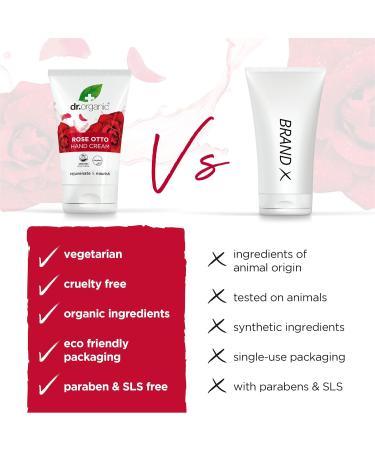 Organic Rose Otto Hand & Nail Cream - 125ml | Moisturizing Regenerating & Vegan | Paraben & SLS-Free Eco-Friendly Unisex - Buy Online on GoSupps.com