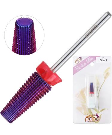 PANA Nail Carbide 5 in 1 Bit - Two Way Rotate use for Both Left and Right Handed - Fast remove Acrylic or Hard Gel - 3/32" Shank - Manicure Nail Art Drill Machine (Fine - F Purple) Fine - F Purple - Buy Online on GoSupps.com