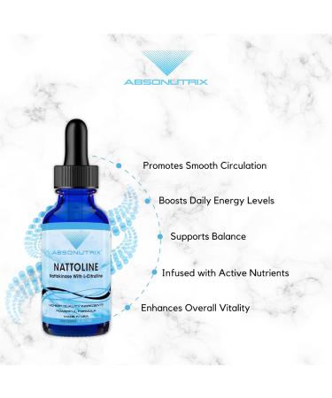 Absonutrix Nattoline 390 mg 4 FL OZ Liquid 302 Servings Made in USA Plant-Based Ingredients Beet Root Extract L-Citrulline Serrapeptase Gluten-Free Non-GMO GMP Certified - Buy Online on GoSupps.com