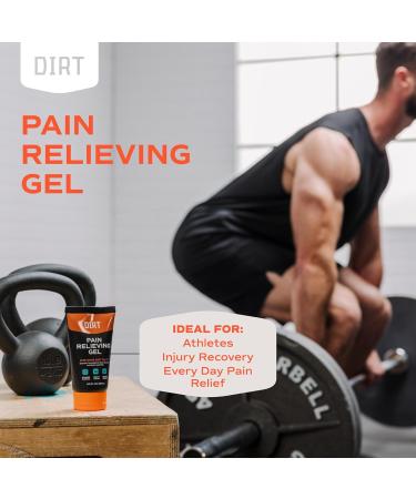 Dirt Pain Relieving Gel - Sore Muscles, Backaches, Strains, Bruising, Sprains & Joint Relief - Professional Strength - Arnica Montana - Activated Charcoal - Eucalyptus Oil & Menthol - 3 fl. oz 1 Pack - Buy Online on GoSupps.com