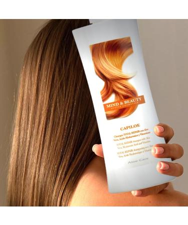 Cosdiet Mind & Beauty Capiloe Total Repair Shampoo with aloe vera hyaluronic acid and vitamins revitalizes repairs and strengthens the hair fiber 500 ml - Buy Online on GoSupps.com