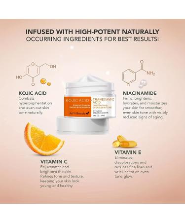 Kojic Acid + Tranexamic Acid Face Cream for Skin Clarification Revitalize Complexion Boost Radiance Face & Body Kojic Acid Face Cream for Dark Spots Cream - Buy Online on GoSupps.com