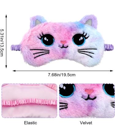 2 PCS Plush Sleeping Eye Mask - Cute Animal Satin Blindfold for Comfortable Sleep | Soft Eye Cover for Men & Women - Buy Online on GoSupps.com