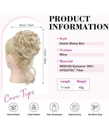 REECHO Messy Bun Hair Piece - Synthetic Tousled Updo Elastic Bun for Women, Natural Blonde - Buy Online on GoSupps.com