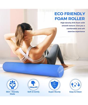 Yes4All Blue 36-inch Medium-Density EVA Foam Roller for Physical Activities & Muscle Massage - Buy Online on GoSupps.com