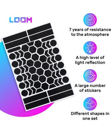LOOM Reflective Stickers Kit (134pcs black-red) for Nighttime Safety | Self-Adhesive Bike Decals for Helmet, Motorcycle, Bicycle, Car & Stroller | Waterproof Visibility Stickers - Buy Online on GoSupps.com