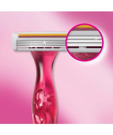 BIC Soleil Simply Smooth Women's Disposable Razors - 3 Blades, Moisture Strip, Silky Smooth Shave - 6-Count Pink (Pack of 1) - Buy Online on GoSupps.com