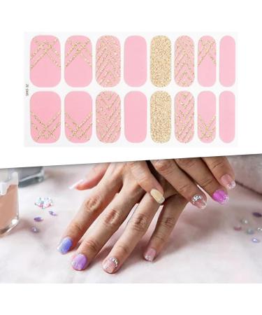 MagiDeal 16 Pieces Cured Gel Nail Strips Gel Nail Stickers with Nail File Nail Patches Semi Cured Gel Nail Wraps Patch for Girls Gifts Style G - Buy Online on GoSupps.com