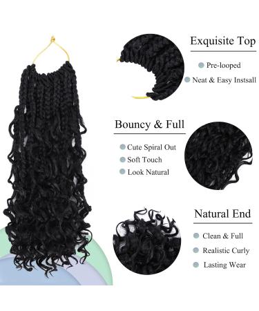 Goddess Box Braids Crochet Hair 10 Inch with Curly Ends | Bohemian Boho 3X Synthetic Braiding Hair for Women (Pack of 7) - 1b - Buy Online on GoSupps.com