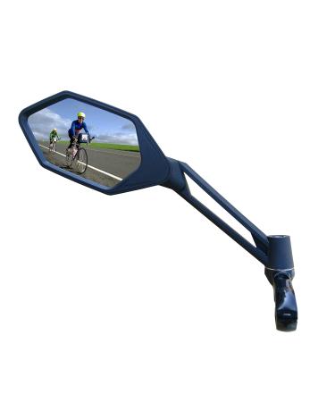 MEACHOW New Scratch Resistant Glass Lens,Handlebar Bike Mirror, Adjustable Safe Rearview Mirror, Bicycle Mirror (Silver Left Side) ME-005LS