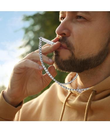 DMNQ 2-Piece Smoke Cessation Aids Necklace for Men & Women - Black Steel - Breathe Easy Reduce Anxiety & Fear - Buy Online on GoSupps.com