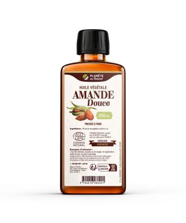 Sweet Almond Oil 250ml - Cosmos Natural - Planète au Naturel - Cold Pressed - Hair, Skin, Face