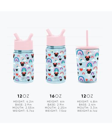 Disney Kids Water Bottle 12oz BPA-Free Tritan Cup with Leak Proof Straw Lid - Minnie Mouse Retro Design | Reusable & Durable for Boys & Girls | Summit Collection - Buy Online on GoSupps.com
