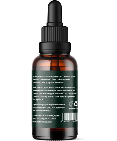CBD HOME Oils CBD Oil 10 50 ml Full Spectrum Based on Coconut Oil MCT and Organic Hemp Seed Oil Omega 369 Certified Cannabidiol 5000 mg Made in the EU - Buy Online on GoSupps.com