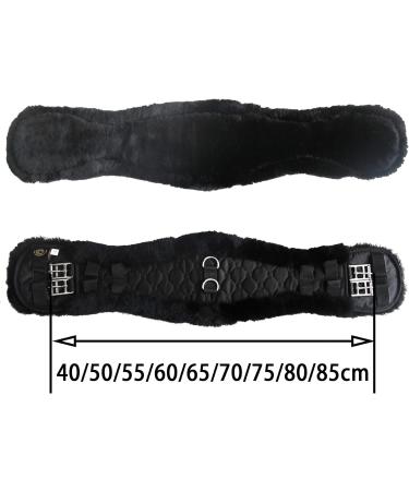 Merauno Lambwolle Konturgurt Saddle Belt - Premium Merino Wool Dressage Belt Anatomically Concave Design for Slip Resistance Available in Nature Black Brown Anthracite - 75cm 30 Black - Buy Online on GoSupps.com