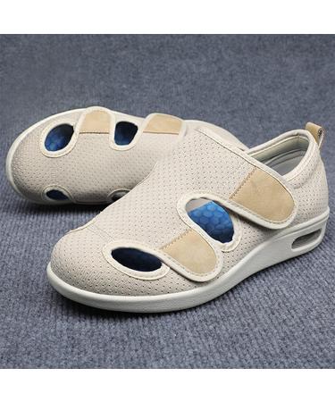 SDEQA Adjustable Diabetic Slippers for Men and Women - Extra Wide Memory Foam Walking Shoes for Elderly - Lightweight, Breathable, Anti-Slip Design - Size 6.5 B - Buy Online on GoSupps.com