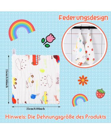 10 Pack Baby Musselin Wash Cloths - Soft Multi-Purpose Towels for Newborns | Ideal for Boys & Girls | 25x25cm - Buy Online on GoSupps.com