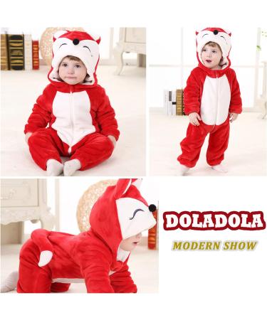 Doladola Unisex Baby Red Fox Hooded Romper | Toddler's Jumpsuit | Infant Pajama 3.5-4.5 Years - Buy Online on GoSupps.com