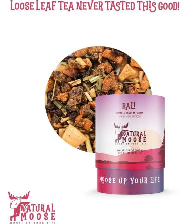 Global Natural Moose Tea Trotter | Premium Loose Leaf Tea | Bali - | A flavored fruit infusion that tastes like jasmine clove and patchouli | 100g Bali | Tastes like Jasmine Clove and Patchouli. 100 g (Pack of 1) - Buy Online on GoSupps.com