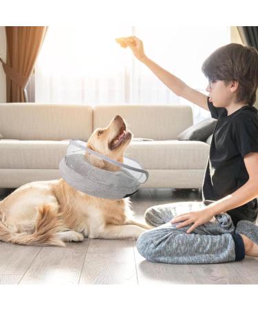 WinMany Adjustable Dog Cat Recovery Cone - Inflatable Protective Collar for Post-Operation Care | Scratch Prevention - Blue (L) - Buy Online on GoSupps.com