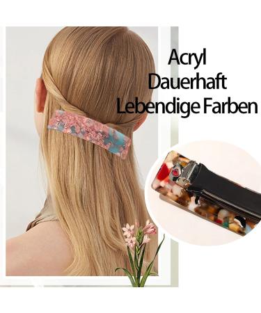 Rectangular Acetate Hair Clips - French Style Hair Accessories for Thin & Thick Hair (Set of 4) - Shop Internationally - Buy Online on GoSupps.com