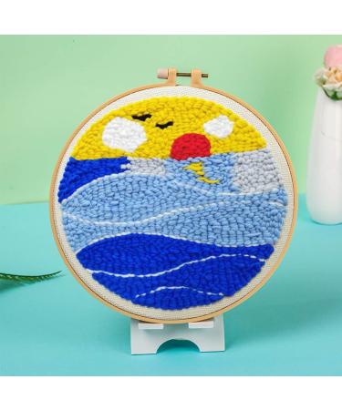 Maydear Punch Needle Starter Kit with Embroidery Pen & Hoop - Sunset Design | Beginner Cartoon Rug Hooking Kit - Buy Online on GoSupps.com