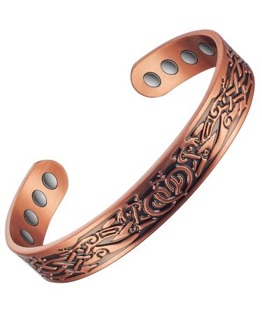Red copper magnetic bracelet for men and women European and American retro energy health bracelet