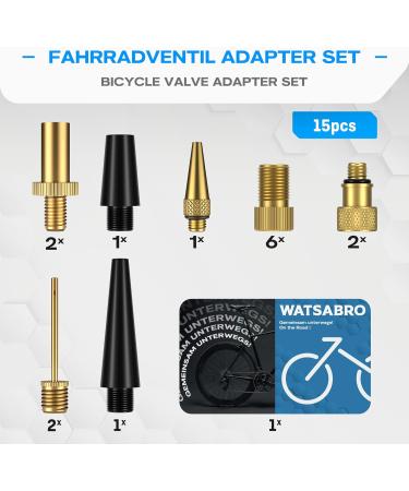 WATSABRO Bicycle Valve Adapter Set - French Valve Car Valve & Air Pump Adapter for Easy Inflation - Buy Online on GoSupps.com
