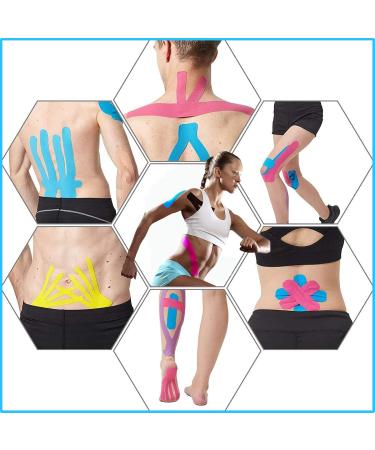 SUOAPAIQ Kinesiology Tape Precut (3 Rolls 60 Precut Strips) Waterproof Sports & Athletic tape for Athletes - Physio Elastic Sports Tape (Blue) - Buy Online on GoSupps.com