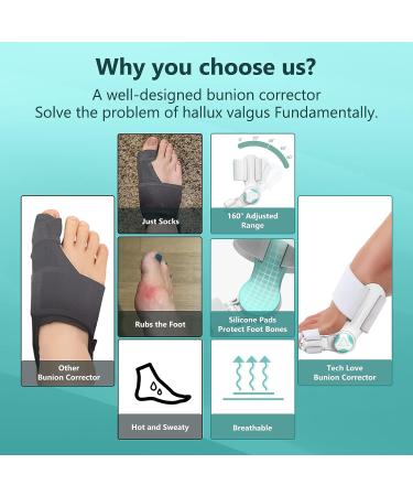Bunion Corrector for Women Men - Adjustable Splint for Bunion Relief with Toe Separators - Orthopedic Toe Straightener Set - 2 Pairs Silicone Straighteners - 3 Pairs Spacer Included - Buy Online on GoSupps.com