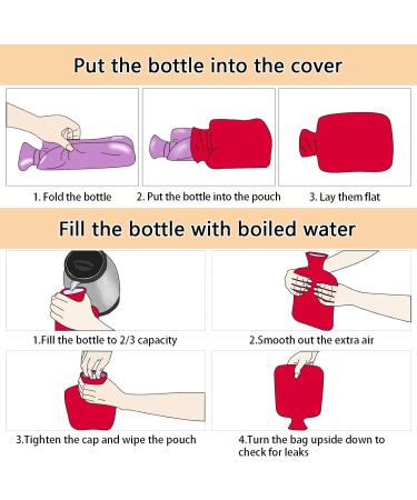 Red Tulips Hot Water Bottle with Cover - 1L Small Pain Relief Bag for Bed Hand & Feet - BAP-Free & International Shipping - Buy Online on GoSupps.com