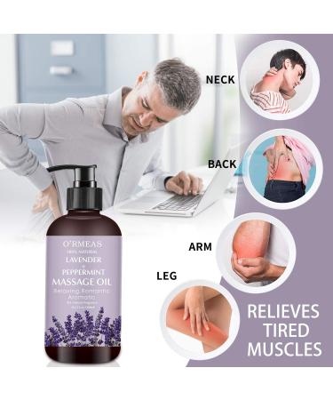 Buy Lavender Peppermint Massage Oil - 10.2 fl. oz | Moisturizing Body Oil for Men & Women | Soothing Skin Care - Buy Online on GoSupps.com