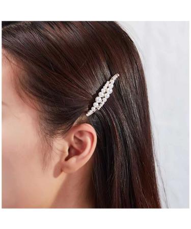 Cimenexe Vintage Pearl Hair Clip Leaf Hair Barrette Pearl Leaf Hairpin Gold Pearl Hair Pins Clips Multi Pearl Headwear Decorative Hair Accessories Jewelry for Women and Girls