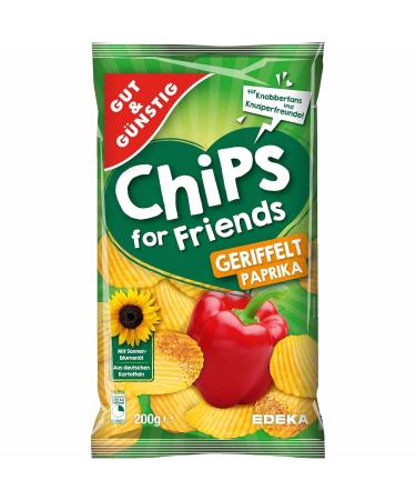 Buy Gut&G ntig Paprika Chips for Friends - 6-Pack Ribbed Potato Chips (6x200g) | International Shipping Available - Buy Online on GoSupps.com