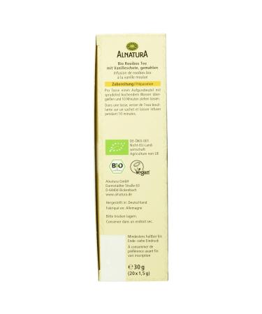 Alnatura Organic Rooibos Vanilla Tea - 20 Bags (30g) | Authentic Vanilla Flavor | Shop Internationally - Buy Online on GoSupps.com