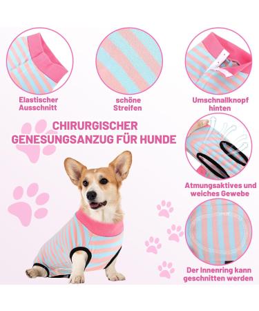PatinaDrift Dog Recovery Suit | Wound Protection for Dogs After Surgery | Cone Alternative (Pink/Blue Small) - Buy Online on GoSupps.com