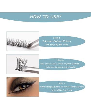 SISILILY Cluster Lashes | 72 Individual Lash Clusters C D Curl | DIY Reusable False Eyelashes | 3D Wispy Fluffy Lashes | 10-16mm Length | DM17-mix - Buy Online on GoSupps.com