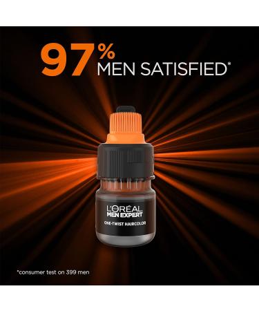L'Oreal Paris Men Expert One Twist Hair Colour Black - Mens Hair Dye for Grey Coverage - Natural Looking Results - 75ml - Buy Online on GoSupps.com