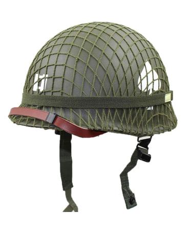 LUCKYYAN Perfect WW2 US Army M1 Green Helmet Replica with Net/Canvas Chin Strap DIY Painting