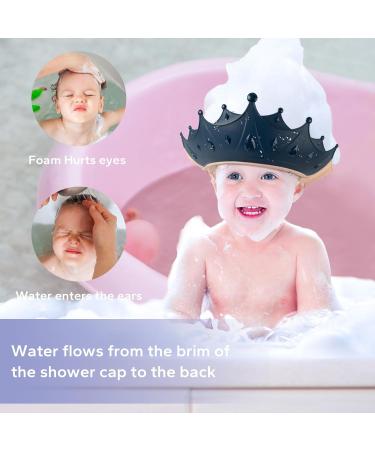 FUNUPUP Baby Shower Cap for Kids - Adjustable Toddler Hair Washing Shield with Shampoo Rinse Cup - Crown Blue - Buy Online on GoSupps.com