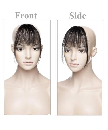 Clip in Bangs - 100% Remy Human Hair Fringe Extension | Natural Straight Black Hairpiece #1 - Buy Online on GoSupps.com
