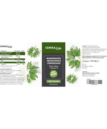 Mary Thistle Complex - 80% Silymarin Capsules with Dandelion & Artichokes | High Dose Vegan Supplement with Zinc Selenium & Vitamin E - 120 Lab-Tested Capsules - Buy Online on GoSupps.com