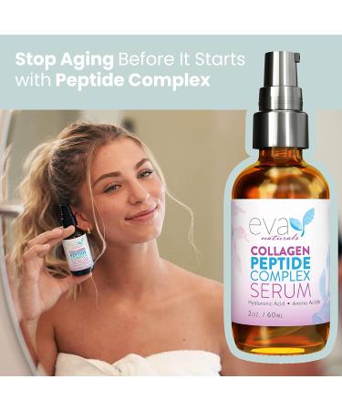 Collagen Peptide Serum for Face - Anti-Aging & Skin Brightening Formula with Aloe Vera & Hyaluronic Acid - 2oz - Buy Online on GoSupps.com