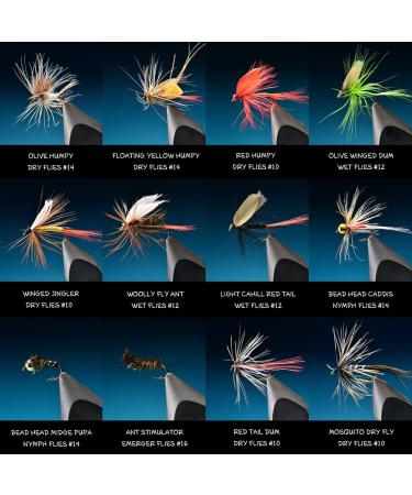 FISHINGSIR Fly Fishing Flies Kit - 100 Handmade Dry/Wet Flies + Waterproof Fly Box - Must-Have Series for Streamer, Nymph, and Emerger - Buy Online on GoSupps.com