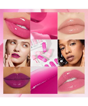 Pink Lipstick Set - Waterproof High Pigment & Non-Smudge Liquid Lip Gloss - Long-Lasting Makeup for Women - Pack of 3 - Buy Online on GoSupps.com