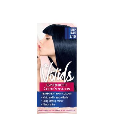 Garnier Color Sensation Vivids Blue Hair Dye Permanent 2.10 Deep Blue - Buy Online on GoSupps.com