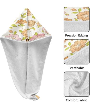 Daisy Flower Dry Hair Cap & Quick Drying Towel Set - 2 Piece Super Absorbent Soft Comfortable - Buy Online on GoSupps.com