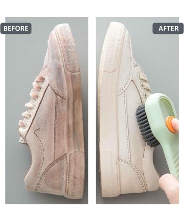 2 PCS Shoes Brush Cleaning Brush with Liquid Box Multifunctional Brush for Cleaning Cleaning Tool for Home Kitchen Bathroom.(White Green) - Buy Online on GoSupps.com